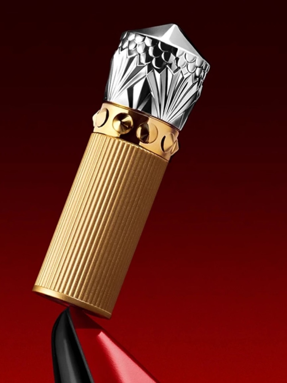 NEW CHRISTIAN LOUBOUTIN Rouge Silky Satin On The Go Lipstick In Soft Goji 355